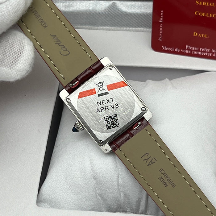 Cartier Tank Must Red Dial – Stainless Steel Case / Red Leather Strap