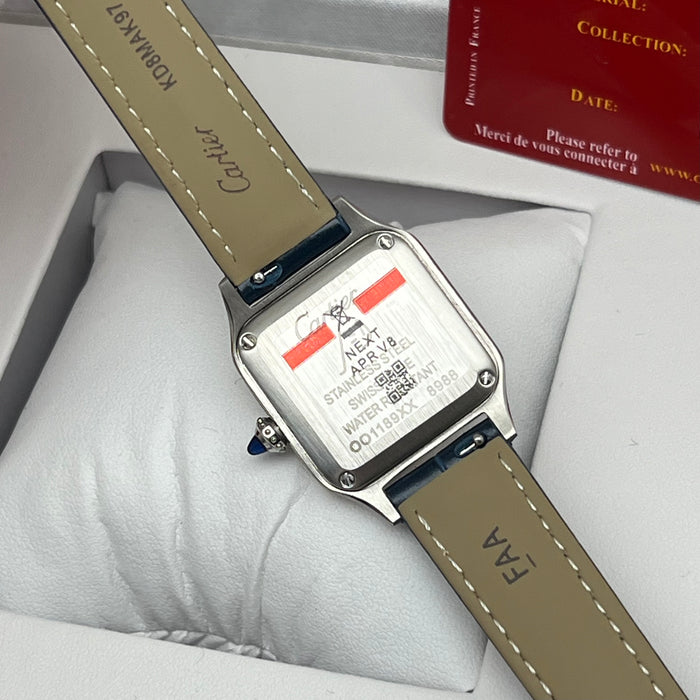 Cartier Santos Couple Set Blue Dial Two-Tone – Rose Gold & Steel His & Hers Luxury Watches