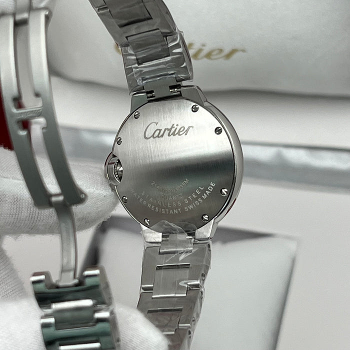 Cartier Ballon Bleu Style 28MM – Diamond Bezel Stainless Steel Watch for Women