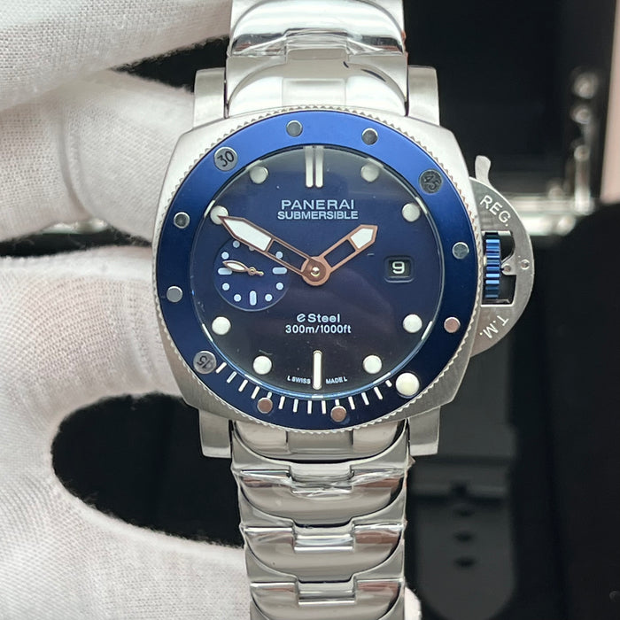Panerai Submersible Blue Dial Stainless Steel Diver 44MM Watch