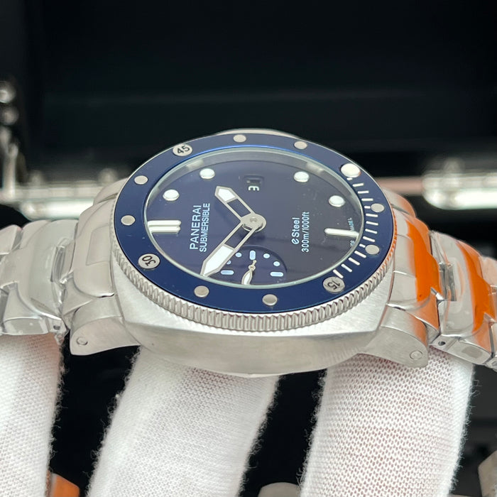 Panerai Submersible Blue Dial Stainless Steel Diver 44MM Watch