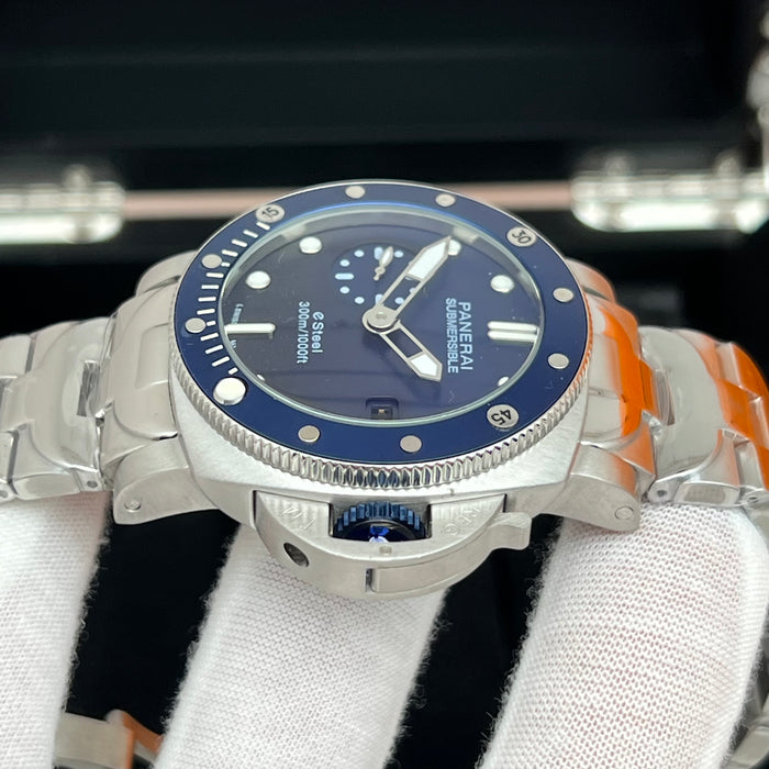Panerai Submersible Blue Dial Stainless Steel Diver 44MM Watch