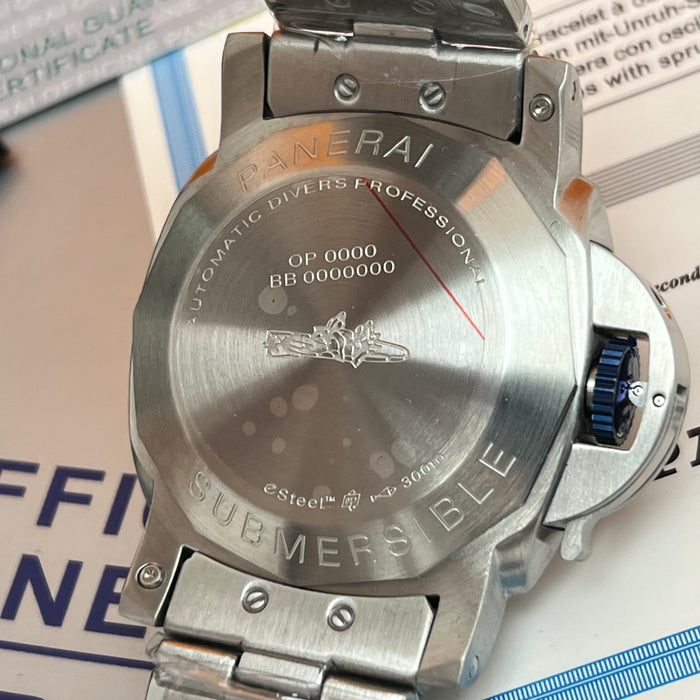 Panerai Submersible Blue Dial Stainless Steel Diver 44MM Watch