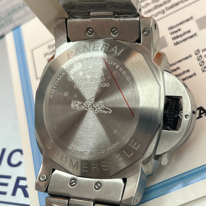 Panerai Submersible eSteel Black Dial Stainless Steel Diver 44MM Watch