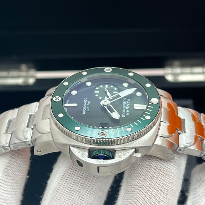 Panerai Submersible eSteel Green Dial Stainless Steel 44MM Watch