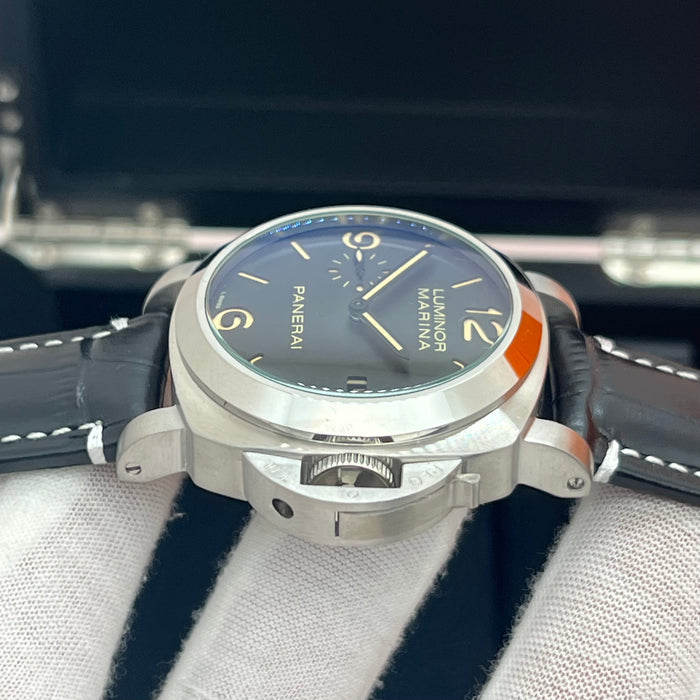 Panerai Luminor Marina Black Dial Automatic Leather Strap 44MM Watch