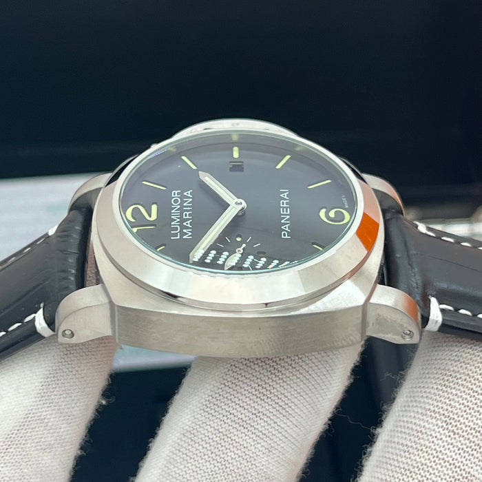 Panerai Luminor Marina Black Dial 44MM Leather Strap Watch