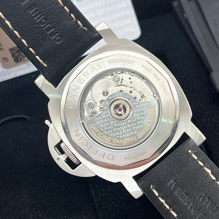 Panerai Luminor GMT 24H Black Dial 44MM Leather Strap Watch