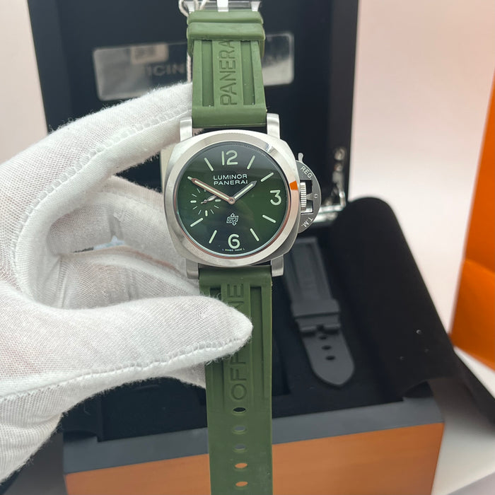 Panerai Luminor Green Dial Automatic PAM Series 44MM Rubber Strap Watch