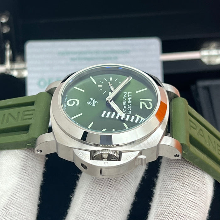 Panerai Luminor Green Dial Automatic PAM Series 44MM Rubber Strap Watch