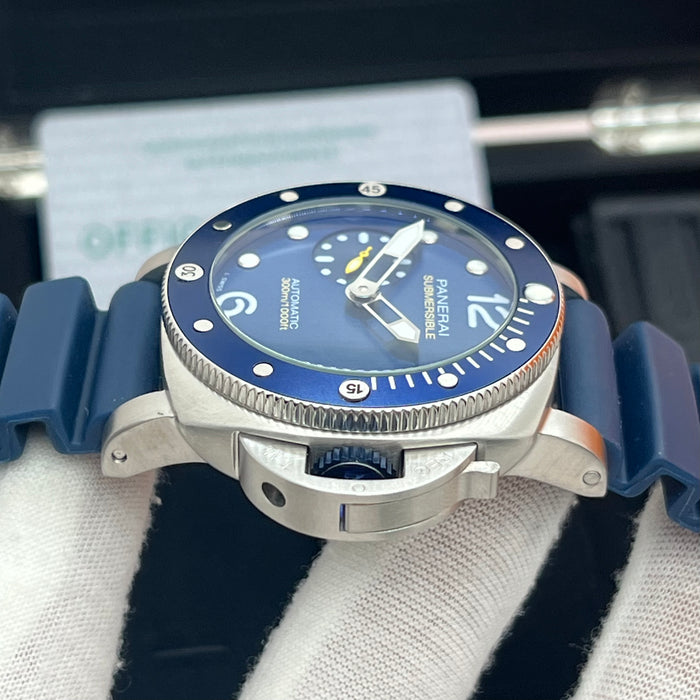Panerai Submersible Blue Edition PAM Bezel Automatic Diver 44MM Watch