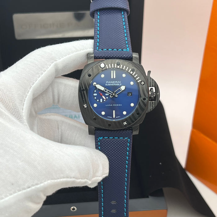 Panerai Submersible Luna Rossa Carbotech Blue Dial Diver 44MM Watch
