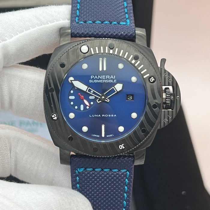Panerai Submersible Luna Rossa Carbotech Blue Dial Diver 44MM Watch
