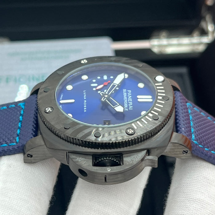 Panerai Submersible Luna Rossa Carbotech Blue Dial Diver 44MM Watch
