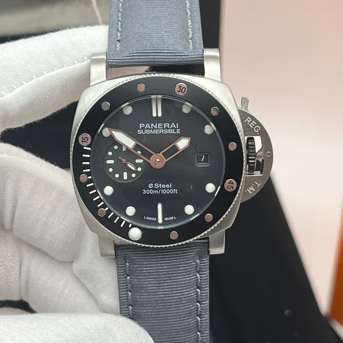 Panerai Submersible eSteel Black Dial Luxury Diver 44MM Watch