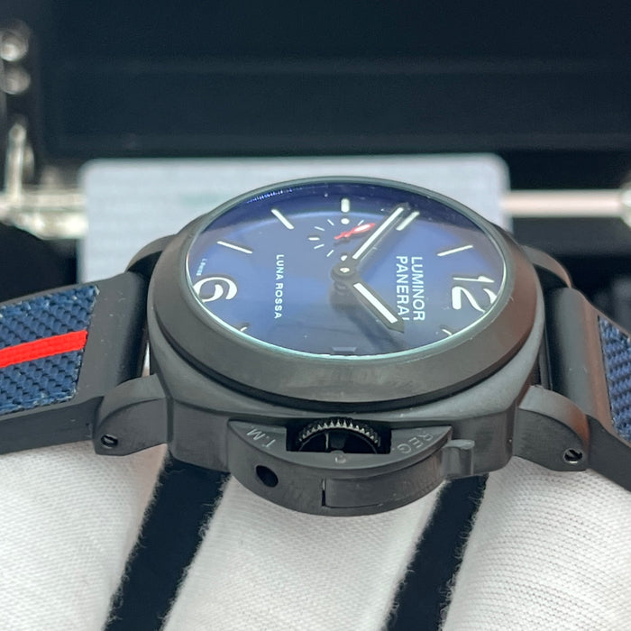 Panerai Luminor Luna Rossa Black Ceramic Blue Dial 44MM Watch
