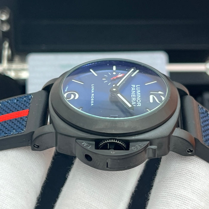 Panerai Luminor Luna Rossa Black Ceramic Blue Dial 44MM Watch
