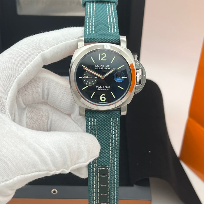 Panerai Luminor Marina PAM Style 44MM – Green Textile Strap Edition