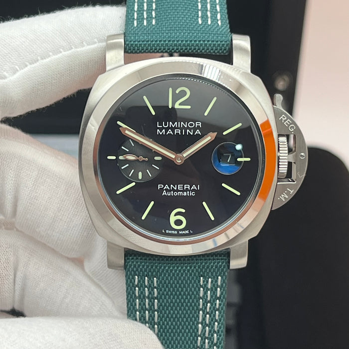 Panerai Luminor Marina PAM Style 44MM – Green Textile Strap Edition