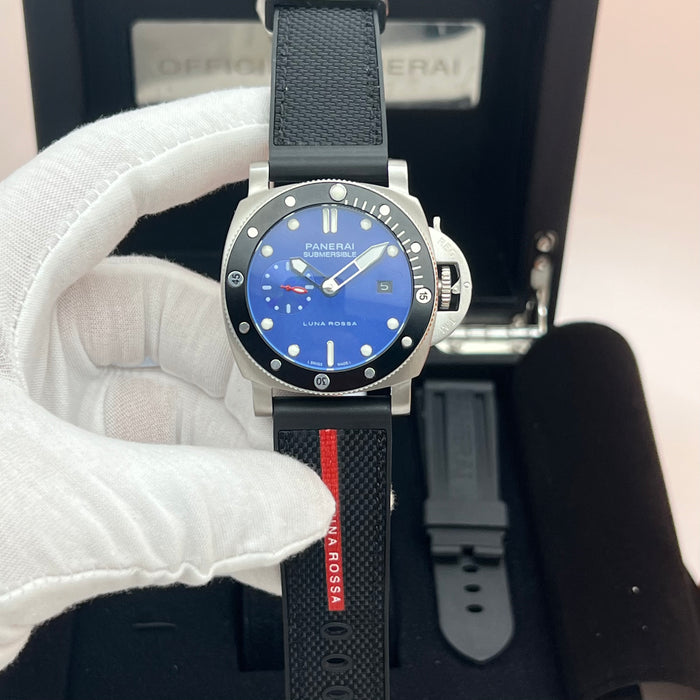 Panerai Submersible Luna Rossa PAM Style 44MM – Blue Sunburst Dial