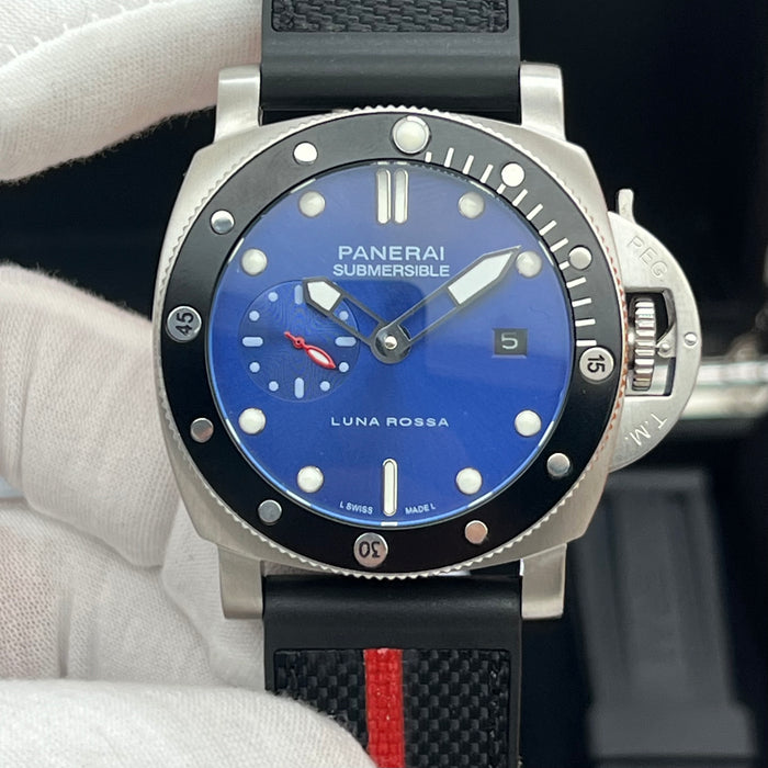 Panerai Submersible Luna Rossa PAM Style 44MM – Blue Sunburst Dial