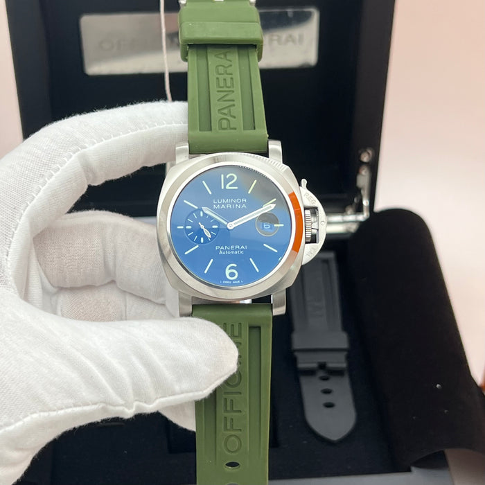 Panerai Luminor Marina Automatic PAM Style 44MM – Black Dial Olive Green Strap