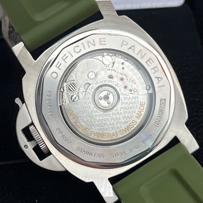 Panerai Luminor Marina Automatic PAM Style 44MM – Black Dial Olive Green Strap