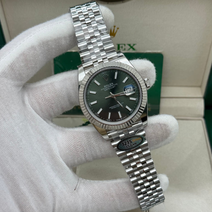 Rolex Datejust 41mm fluted Mint Green Dial jubilee Bracelet