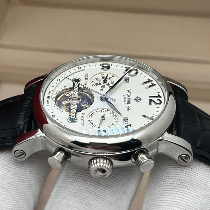 Patek Philippe Grand Complications Tourbillon Silver 42MM White Dial Watch