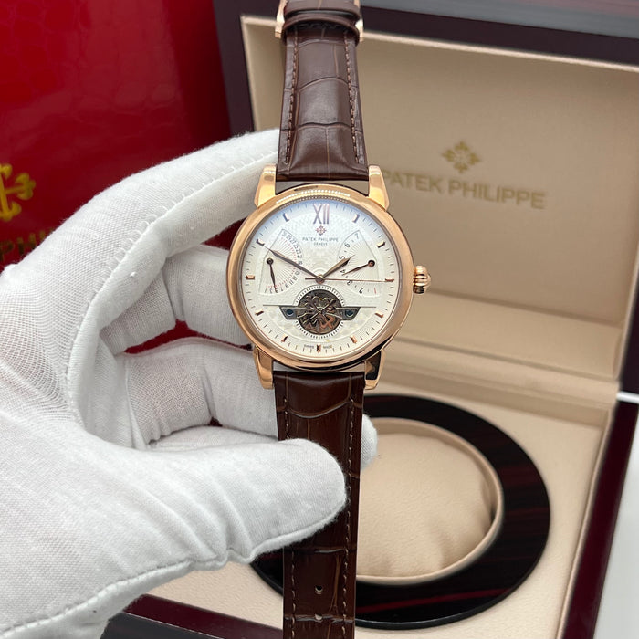Patek Philippe Open Heart Automatic Rose Gold 42MM White Dial Watch