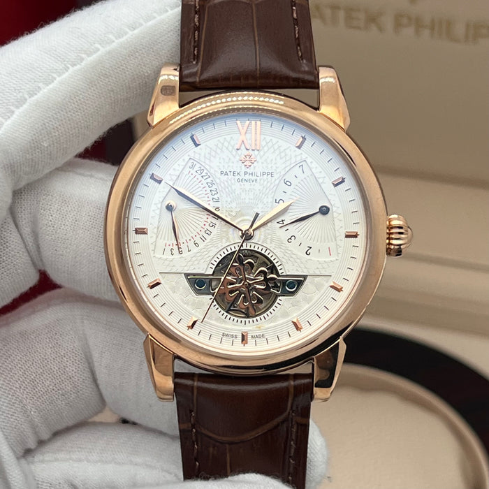 Patek Philippe Open Heart Automatic Rose Gold 42MM White Dial Watch