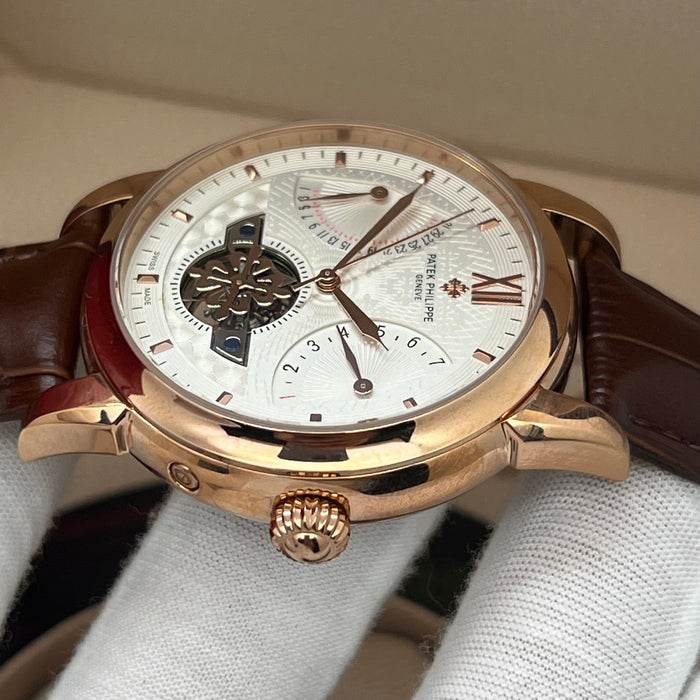 Patek Philippe Open Heart Automatic Rose Gold 42MM White Dial Watch