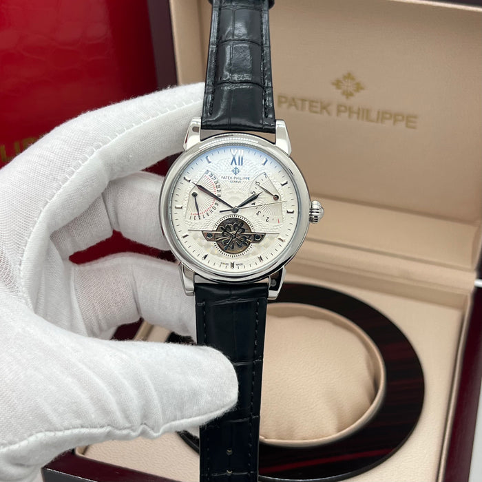 Patek Philippe Open Heart Automatic Silver 42MM White Dial Watch