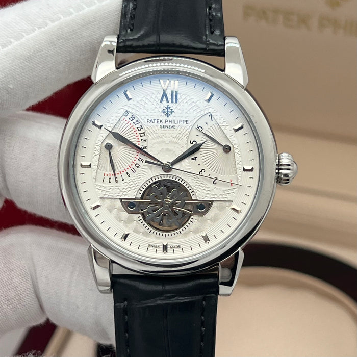 Patek Philippe Open Heart Automatic Silver 42MM White Dial Watch