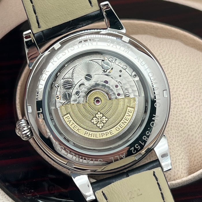 Patek Philippe Open Heart Automatic Silver 42MM White Dial Watch