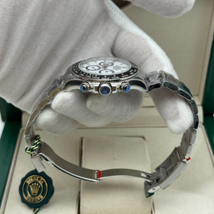 Rolex Daytona 2024 Steel Rim Bezel Ceramic Stainless Steel White Dial 40 MM