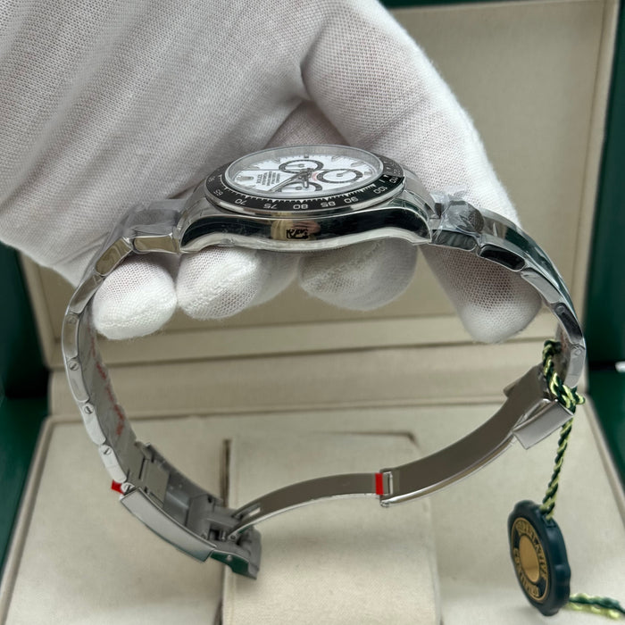 Rolex Daytona 2024 Steel Rim Bezel Ceramic Stainless Steel White Dial 40 MM