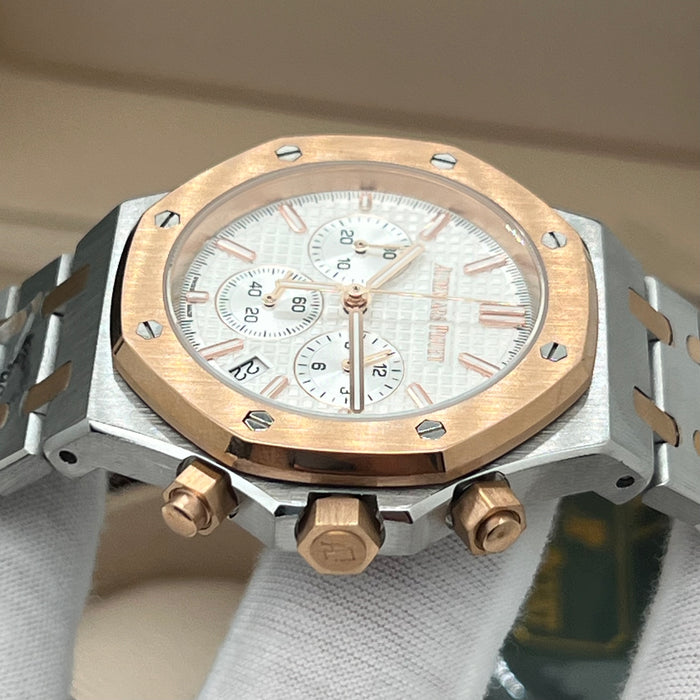 Audemars Piguet Royal Oak Chronograph – Silver & Pink Gold