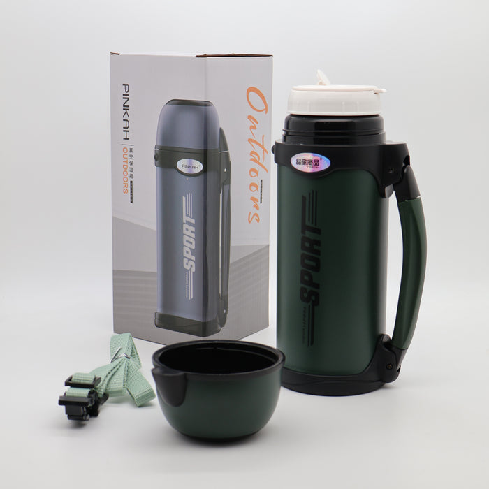Pinkah 800mL Stainless Steel Large Coffe Thermoses For Travel Insulated Water  Vacuum Bottle With Plastic Cup Hiking