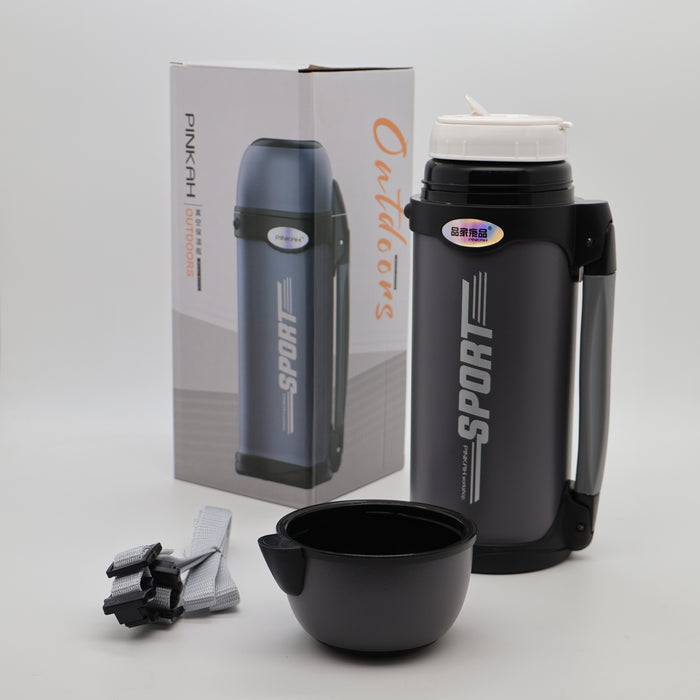 Pinkah 800mL Stainless Steel Large Coffe Thermoses For Travel Insulated Water  Vacuum Bottle With Plastic Cup Hiking