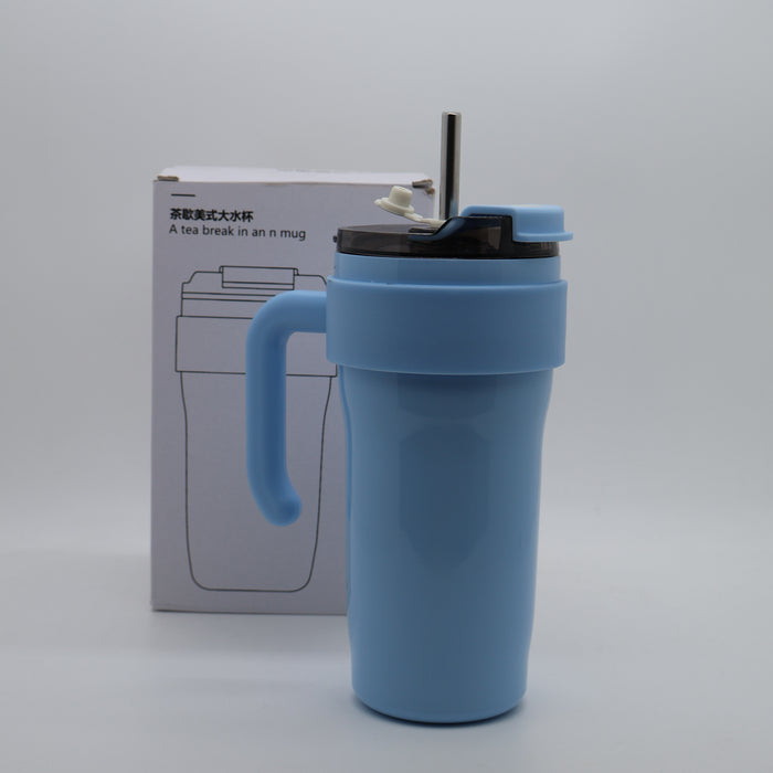 Tumbler With Handle and Straw