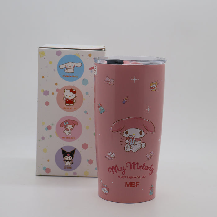 Stainless Steel Water Bottle Cute Cup With Straw Double Drink 600ml