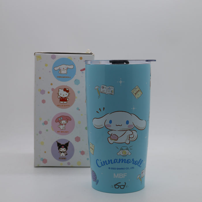 Stainless Steel Water Bottle Cute Cup With Straw Double Drink 600ml