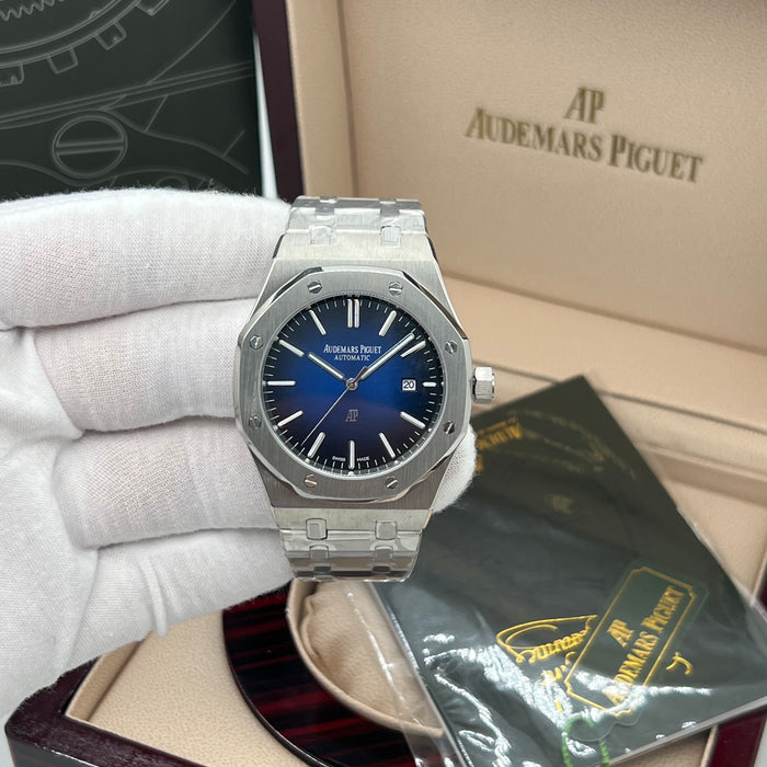 Royal Oak Automatic – Blue Sunburst Dial – Stainless Steel Bracelet