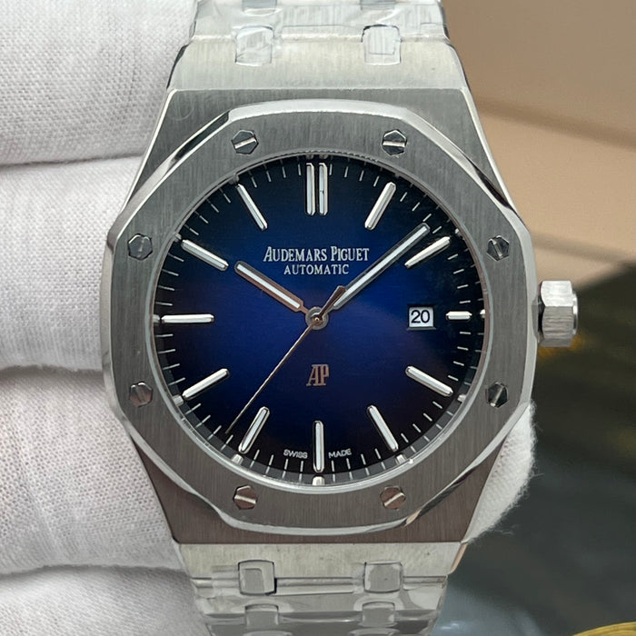 Royal Oak Automatic – Blue Sunburst Dial – Stainless Steel Bracelet