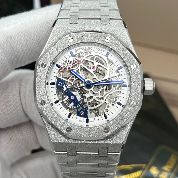Audemars Piguet Royal Oak Double Balance Wheel Openworked – Frosted White Gold & Blue Accents