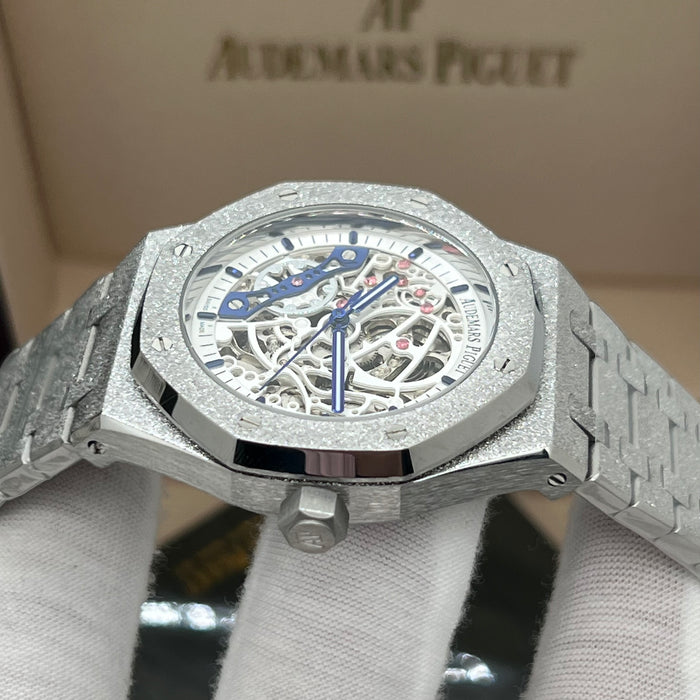Audemars Piguet Royal Oak Double Balance Wheel Openworked – Frosted White Gold & Blue Accents