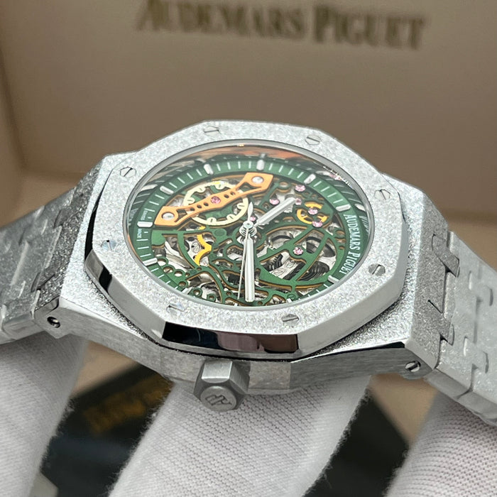 Audemars Piguet Royal Oak Double Balance Wheel Openworked – Frosted White Gold & Green Movement