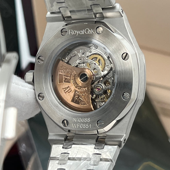 Audemars Piguet Royal Oak Double Balance Wheel Openworked – Frosted White Gold & Green Movement