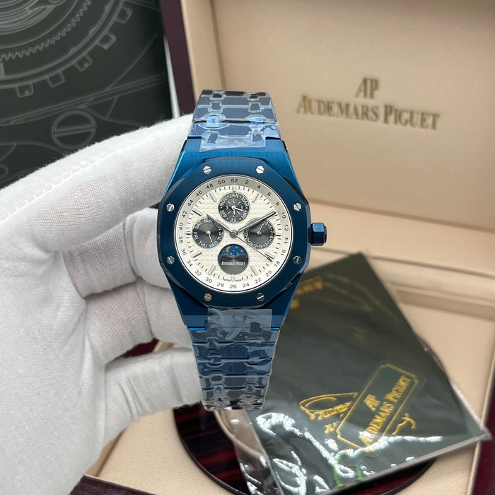 Audemars Piguet Royal Oak Perpetual Calendar – Blue Ceramic & Silver Tapisserie Dial